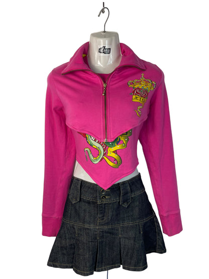 SET Chaqueta Crop + Top Pink
