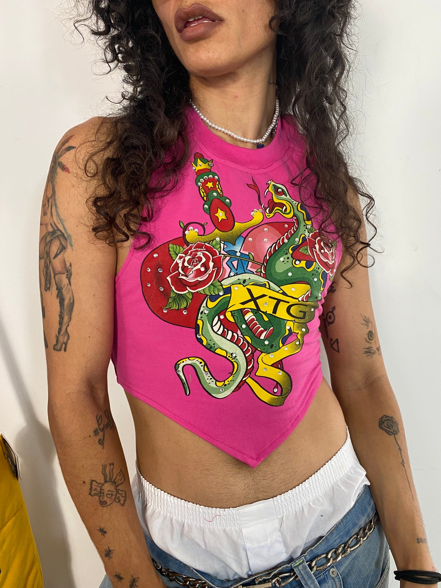 SET Chaqueta Crop + Top Pink